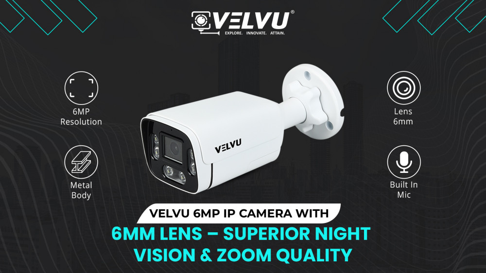 Velvu 6MP IP Camera with 6mm Lens – Superior Night Vision &amp; Zoom Quality Model No. ST-VB IP6002DL6