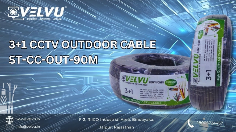 Velvu 3+1 CCTV Outdoor Cable 90m Length, Copper Build ST-CC-OUT-90M Review #velvu #VELVUOutdoorCable