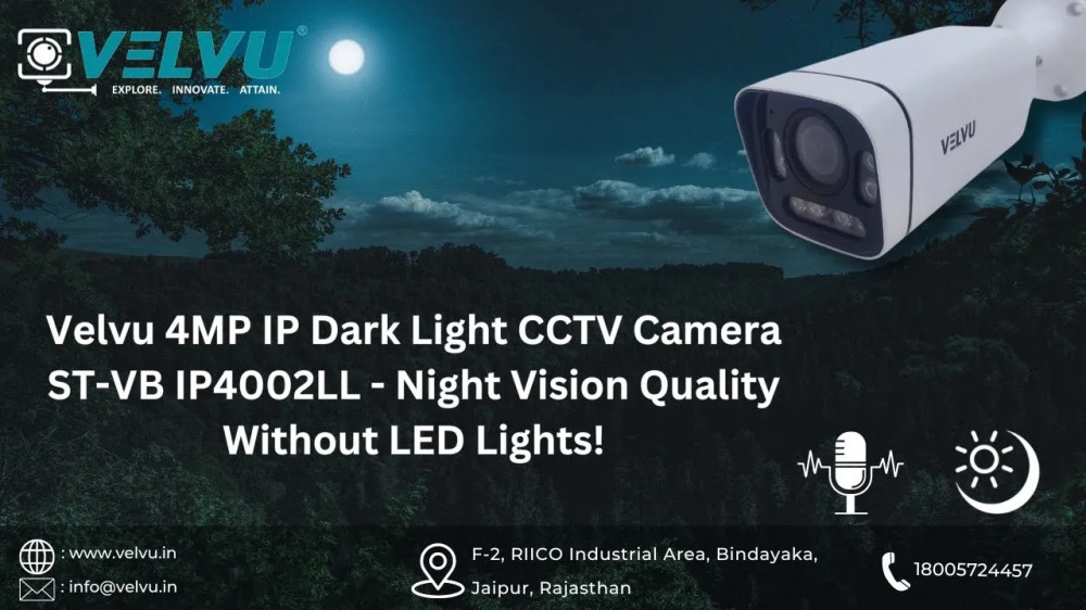 #velvu 4MP IP #darklight CCTV Camera ST VB IP4002LL: #nightvision Quality Without LED Lights! #cctv