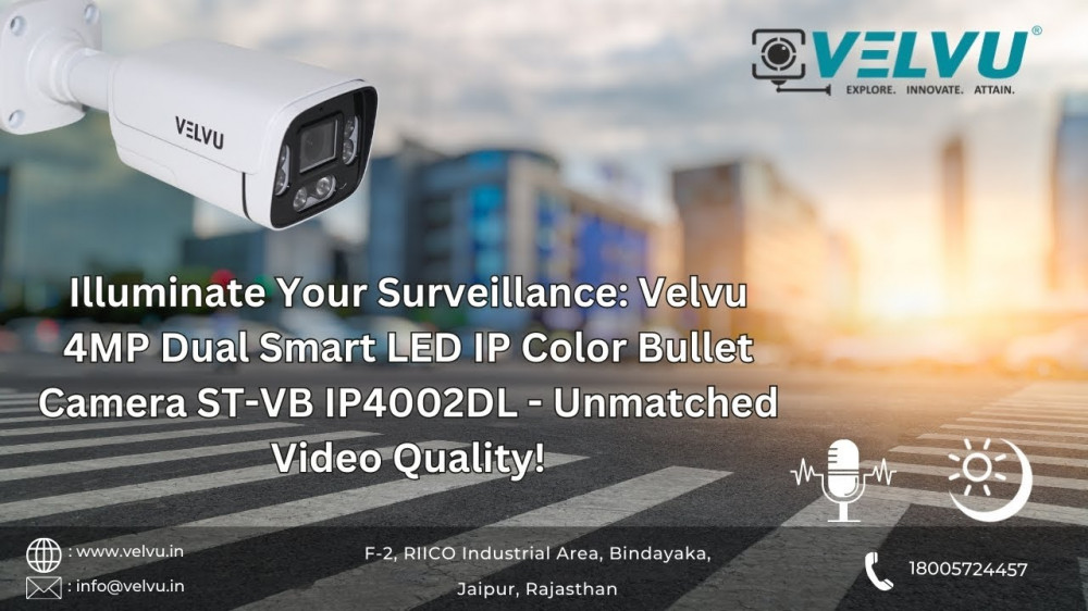 #velvu 4MP Dual Smart LED IP Color Bullet #camera ST-VB IP4002DL - Unmatched Video Quality! #velvu