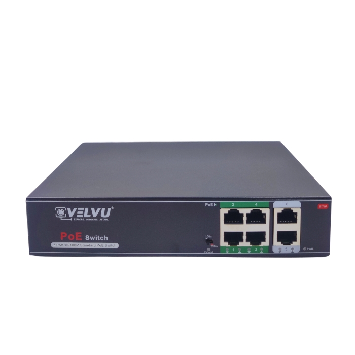 VELVU 4 PORT POE SWITCH WITH 2 UP-LINK ST-POE-3104-M2