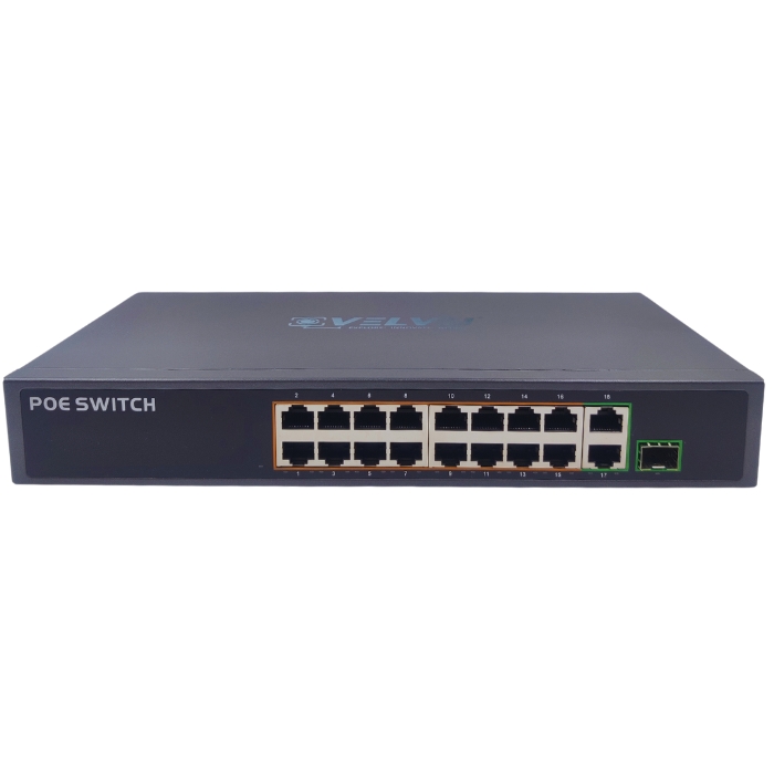 VELVU 16 PORT POE SWITCH WITH 2 GIGA UP-LINK AND 1 SFP ST-POE-3116-G2-S1