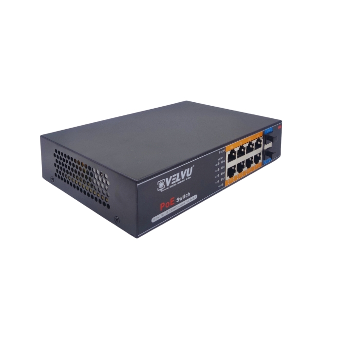 VELVU 8 PORT FULL GIGA POE SWITCH WITH 2 SFP ST-POE-5108-S2