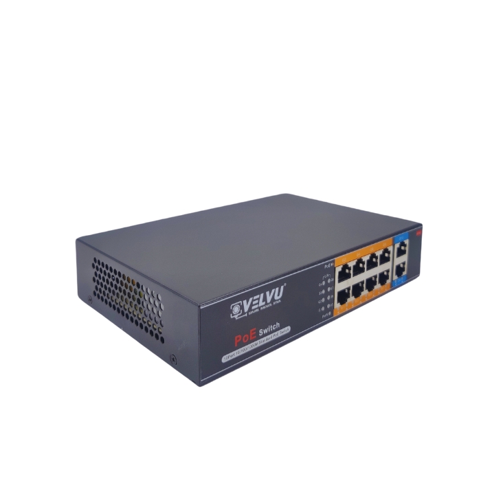 VELVU 8 PORT FULL GIGA POE SWITCH WITH 2 UP-LINK ST-POE-5108-G2