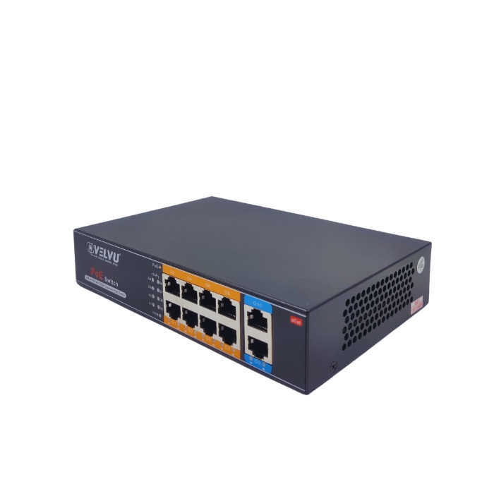 VELVU 8 PORT FULL GIGA POE SWITCH WITH 2 UP-LINK ST-POE-5108-G2