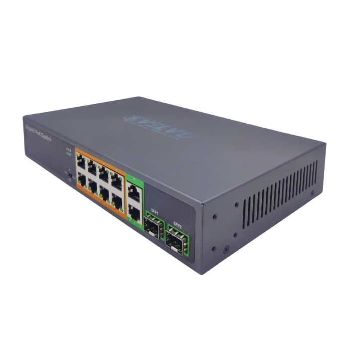 VELVU 8 PORT GIGA POE SWITCH WITH 2 UP-LINK AND 2 SFP ST-POE-5108-G2-S2