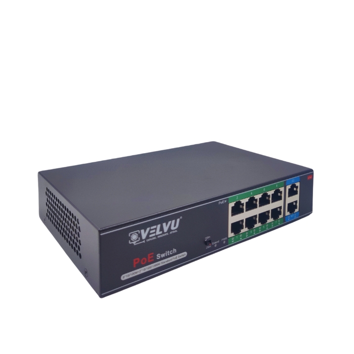 VELVU 8 PORT POE SWITCH WITH 2 GIGA UP-LINK ST-POE-3108-G2