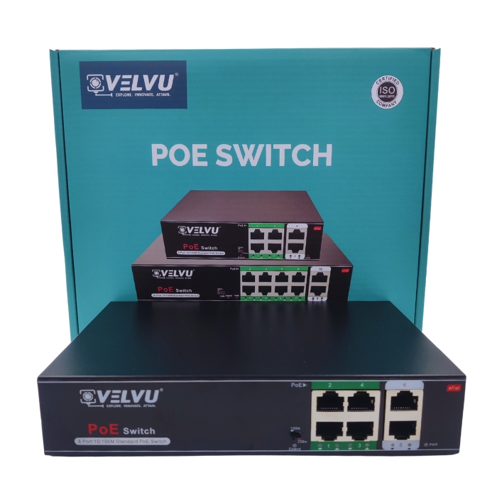 VELVU 4 PORT POE SWITCH WITH 2 UP-LINK ST-POE-3104-M2