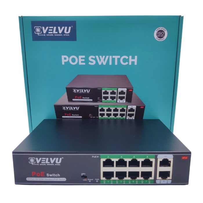 VELVU 8 PORT POE SWITCH WITH 2 UP-LINK ST-POE-3108-M2