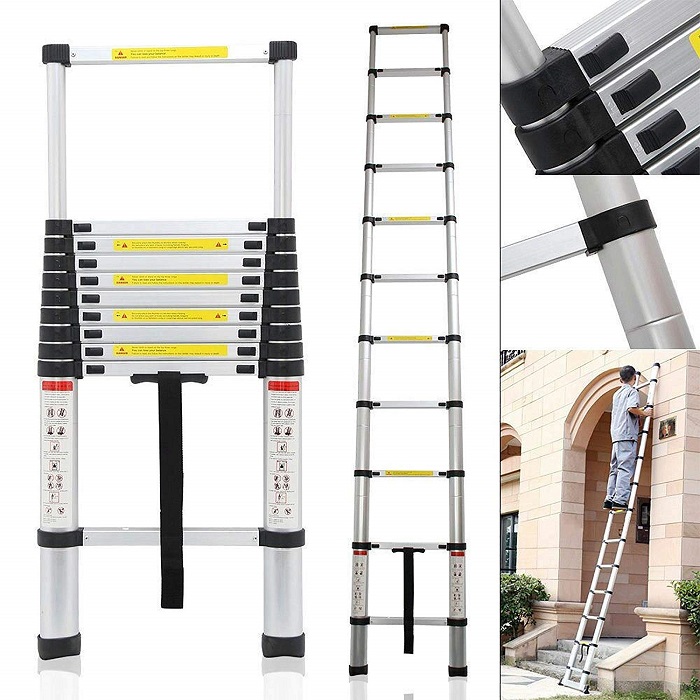 VELVU TELESCOPIC LADDER WITH STABILIZER 44MTR ST-VLR-T440-PS