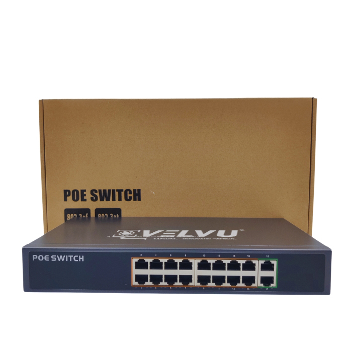 VELVU 16 PORT POE SWITCH WITH 2 GIGA UP-LINK ST-POE-3116-G2