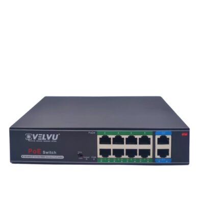 VELVU 8 PORT POE SWITCH WITH 2 GIGA UP-LINK ST-POE-3108-G2